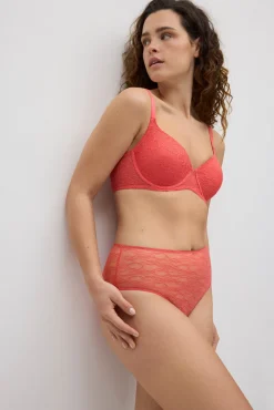 Sujetador de capacidad con aro con relleno encaje coral