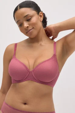 Sujetador de capacidad con aro con relleno rosa copas C y D