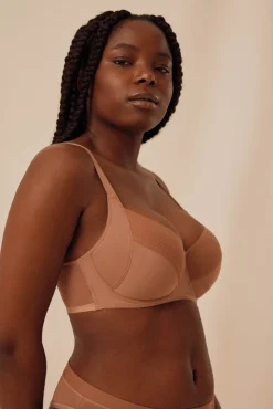 Sujetador de capacidad con aro sin relleno marrón