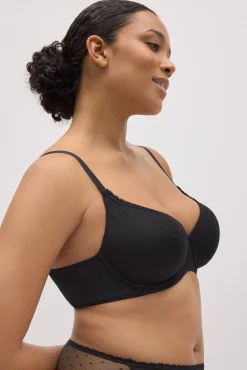 Sujetador de capacidad con aro con relleno negro copas C y D