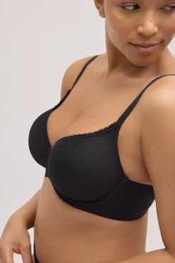 Sujetador de capacidad con aro con relleno negro copas C y D