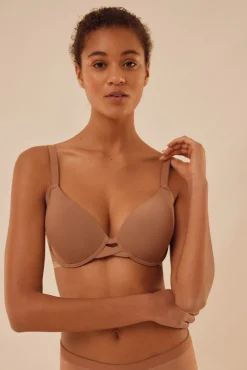 Sujetador de capacidad con aro con relleno marrón