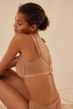 Sujetador de capacidad con aro con relleno marrón