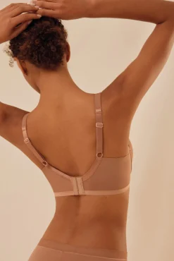 Sujetador de capacidad con aro con relleno marrón