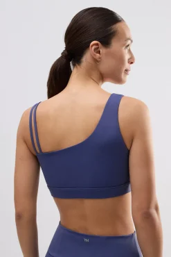 Sujetador deportivo asimétrico sujeción ligera marino