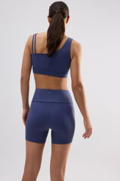 Sujetador deportivo asimétrico sujeción ligera marino