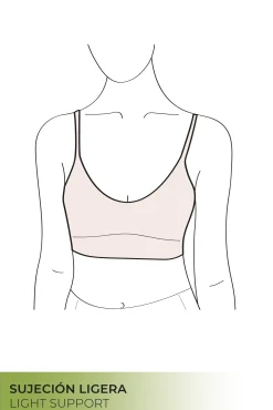 Sujetador deportivo asimétrico sujeción ligera celeste