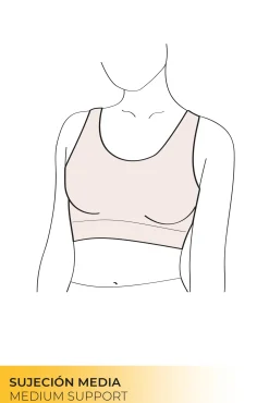 Sujetador deportivo compressive detalle abertura sujeción media negro