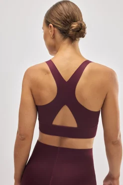 Sujetador deportivo Compressive detalle abertura burdeos