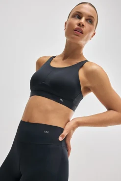 Sujetador deportivo Compressive alto impacto tirantes regulables negro