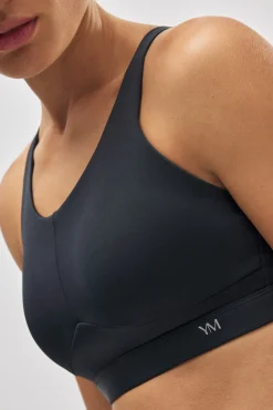 Sujetador deportivo Compressive alto impacto tirantes regulables negro