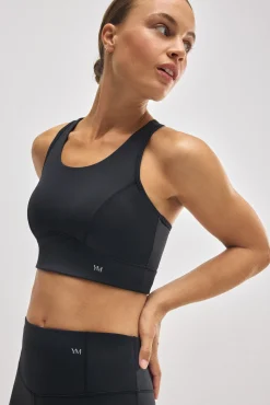 Sujetador deportivo espalda nadadora negro