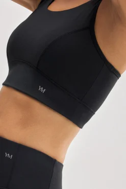 Sujetador deportivo espalda nadadora negro