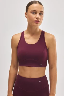 Sujetador deportivo espalda nadadora burdeos