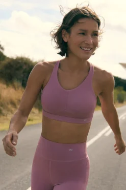 Sujetador deportivo sujeción alta tirantes regulables rosa