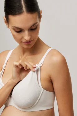 Sujetador lactancia con aro sin relleno marfil