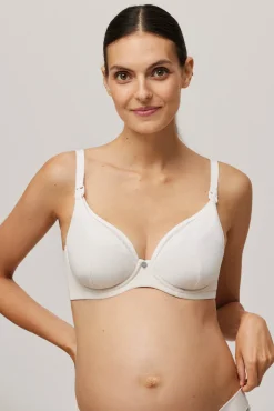 Sujetador lactancia con aro sin relleno marfil