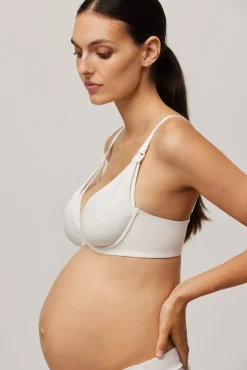 Sujetador lactancia con aro sin relleno marfil