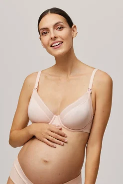 Sujetador lactancia con aro sin relleno rosa