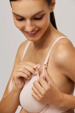 Sujetador lactancia con aro sin relleno rosa