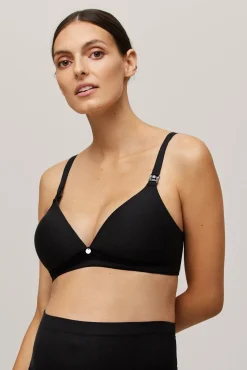 Sujetador lactancia sin aro con relleno negro