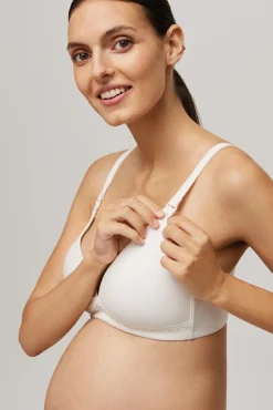 Sujetador lactancia sin aro con relleno marfil