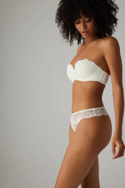 Sujetador multiposición & tanga lencero blanco