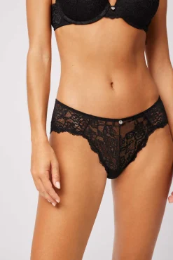 Sujetador push up & braga brasileña lencera negra