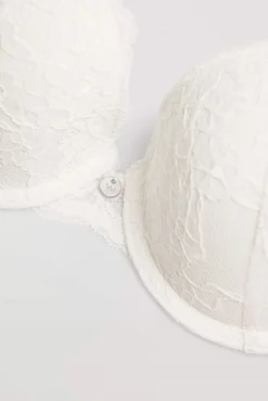 Sujetador push up & braga brasileña lencera marfil