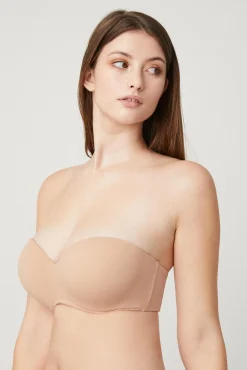 Sujetador push up sin tirantes-multiposición nude