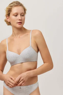 Sujetador push-up ligero algodón y modal gris