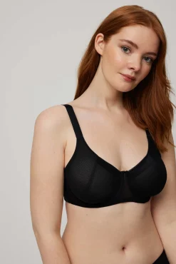 Sujetador reductor con espalda anatómica y reforzada negro
