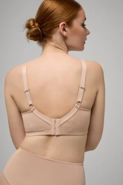 Sujetador reductor sin aro sin relleno diseño encaje nude