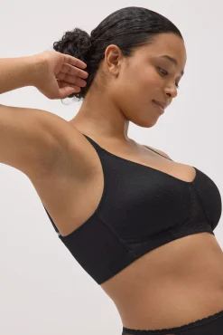 Sujetador reductor sin aro plumeti negro copas C y D