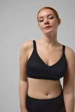 Sujetador reductor sin aro sin relleno diseño encaje negro