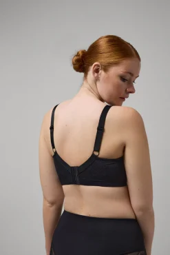 Sujetador reductor sin aro sin relleno diseño encaje negro