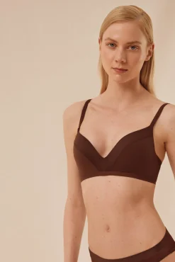 Sujetador sin aro con relleno chocolate