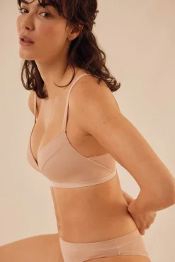 Sujetador sin aro con relleno nude