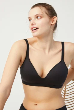 Sujetador sin aro con relleno algodón y modal negro