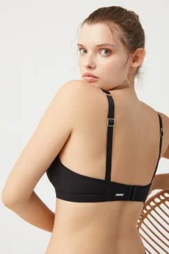 Sujetador sin aro con relleno algodón y modal negro