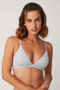 Sujetador sin aro con relleno algodón y modal gris