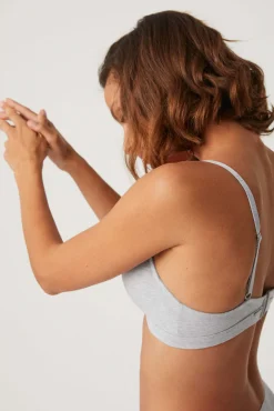 Sujetador sin aro con relleno algodón y modal gris