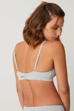 Sujetador sin aro con relleno algodón y modal gris