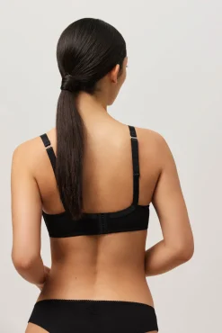 Sujetador sin aro con relleno algodón orgánico copas C y D negro