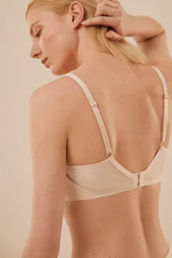 Sujetador sin aro con relleno marfil