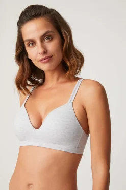 Sujetador sin aro con relleno algodón y modal gris