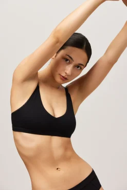 Sujetador sin aro con relleno algodón orgánico negro