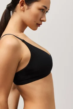 Sujetador sin aro con relleno algodón orgánico negro