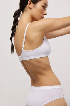 Sujetador sin aro con relleno algodón orgánico blanco