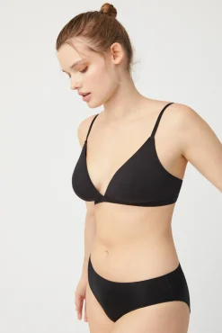 Sujetador sin aro con relleno algodón y modal negro